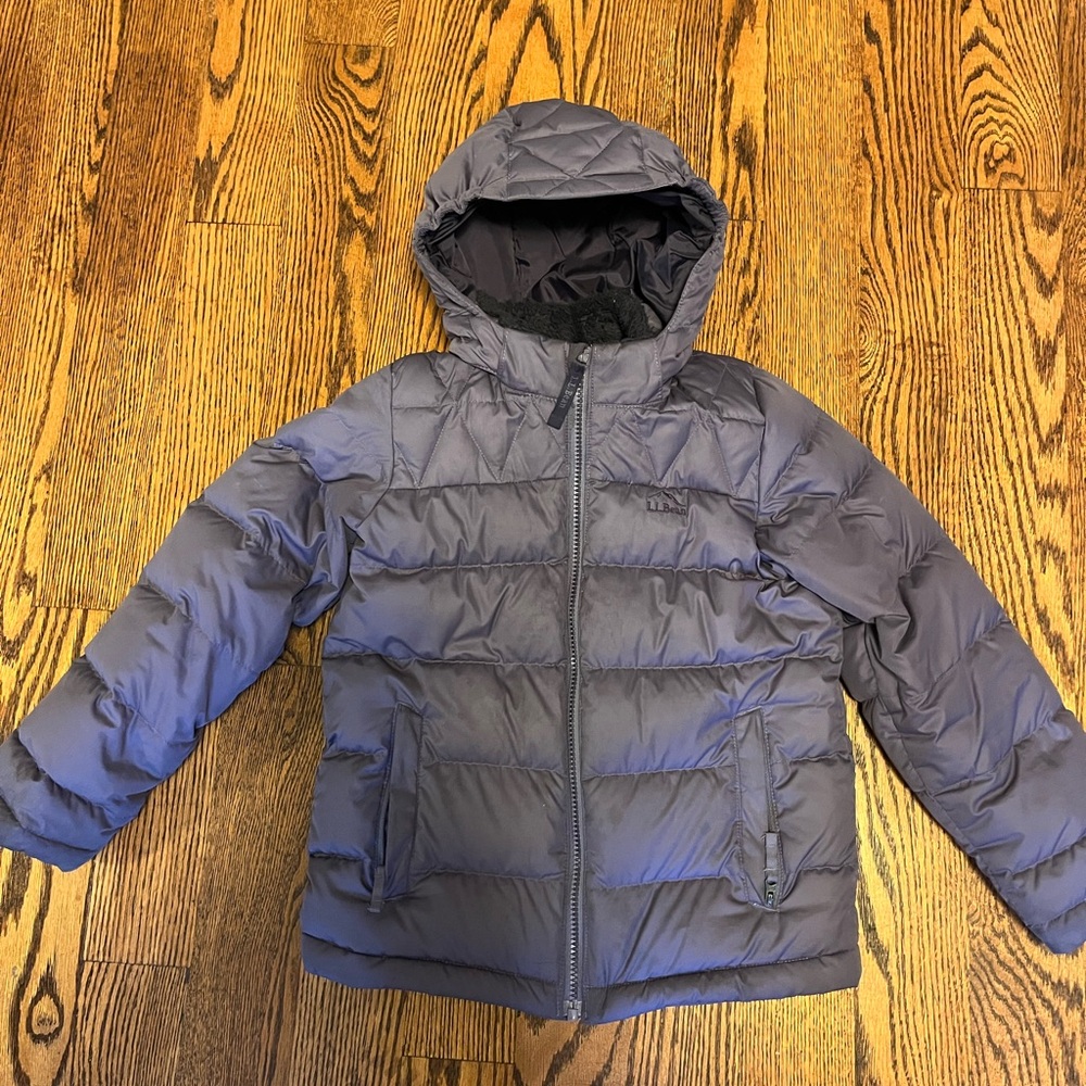Girls LL Bean Puffer Jacket - size 6x/7, color is Plum